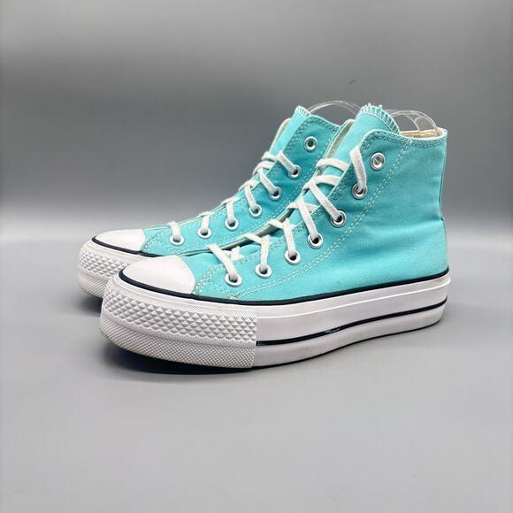 Converse Shoes Womens 6.5 Blue Chuck Taylor All Star High Top Platform Sneakers - Picture 3 of 9